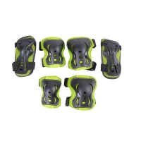 Набор защиты Tech Team Safety line 700 черно-салатовый (РАЗМЕР S)